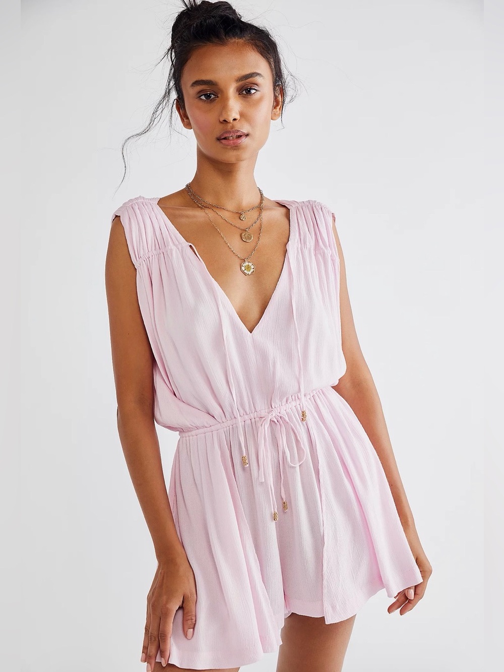Free People Summer Bliss Romper – Blush Pink